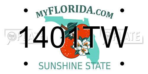 1401TW Florida License Plate