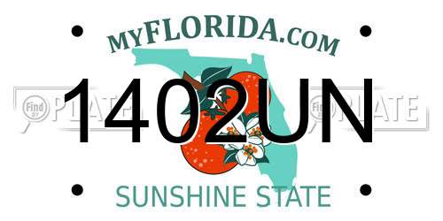 1402UN Florida License Plate