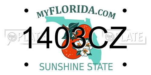 1403CZ Florida License Plate