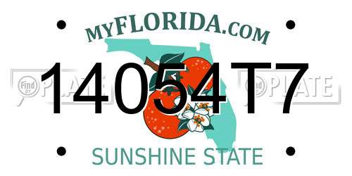 14054T7 Florida License Plate