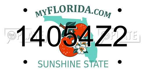 14054Z2 Florida License Plate