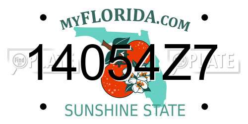 14054Z7 Florida License Plate