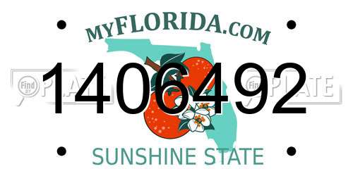1406492 Florida License Plate