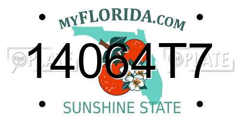 14064T7 Florida License Plate