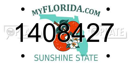 1408427 Florida License Plate