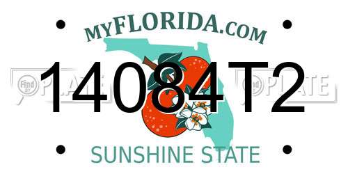 14084T2 Florida License Plate
