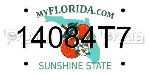 14084T7 Florida License Plate