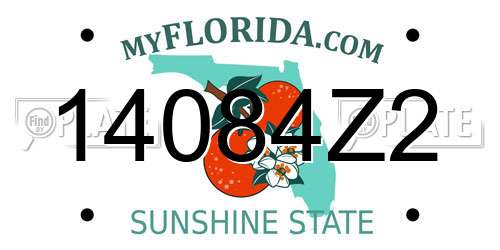 14084Z2 Florida License Plate