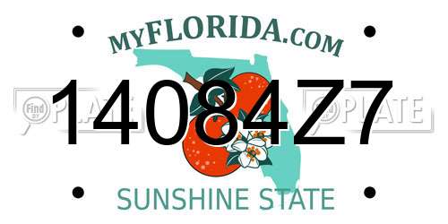 14084Z7 Florida License Plate