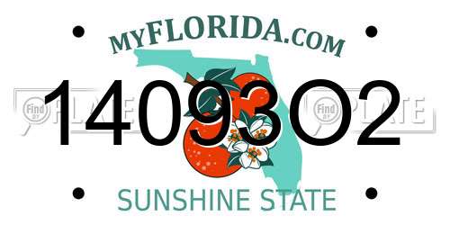 14093O2 Florida License Plate