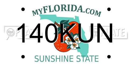 140KUN Florida License Plate