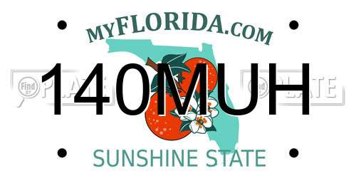 140MUH Florida License Plate