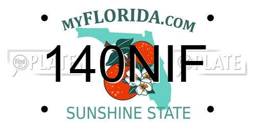 140NIF Florida License Plate