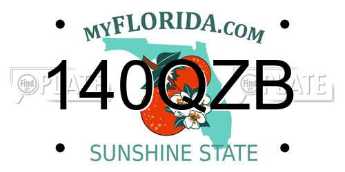 140QZB Florida License Plate