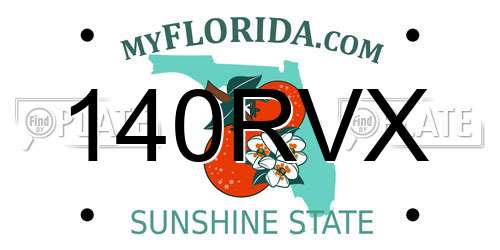 140RVX Florida License Plate