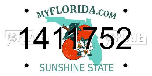 1411752 Florida License Plate