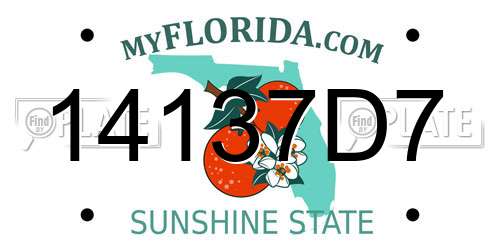 14137D7 Florida License Plate