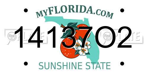 14137O2 Florida License Plate