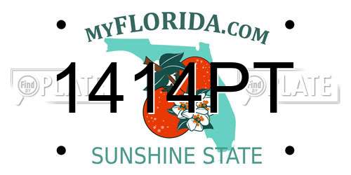 1414PT Florida License Plate