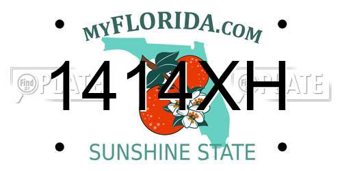 1414XH Florida License Plate