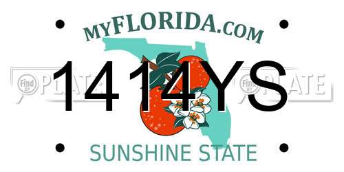 1414YS Florida License Plate