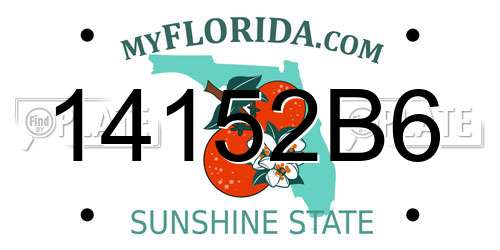 14152B6 Florida License Plate