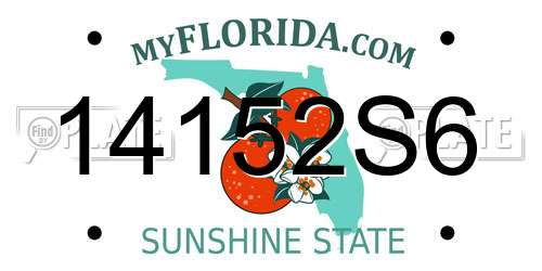 14152S6 Florida License Plate