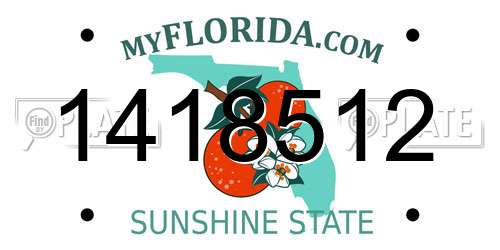 1418512 Florida License Plate