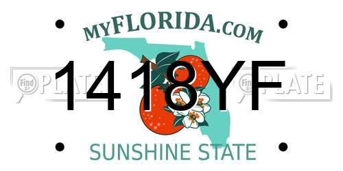 1418YF Florida License Plate