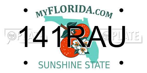 141RAU Florida License Plate