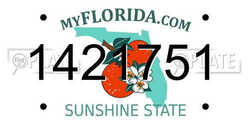 1421751 Florida License Plate