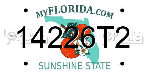 14226T2 Florida License Plate