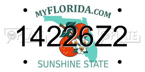 14226Z2 Florida License Plate