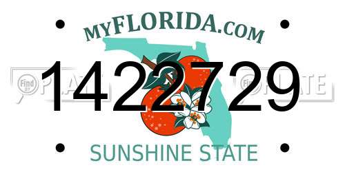 1422729 Florida License Plate