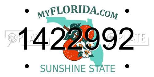 1422992 Florida License Plate