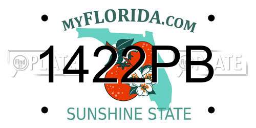 1422PB Florida License Plate