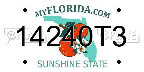 14240T3 Florida License Plate