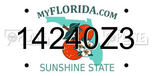 14240Z3 Florida License Plate
