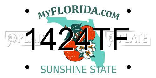 1424TF Florida License Plate