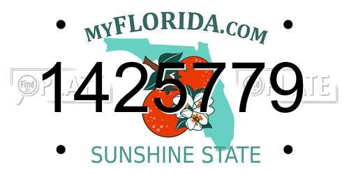 1425779 Florida License Plate