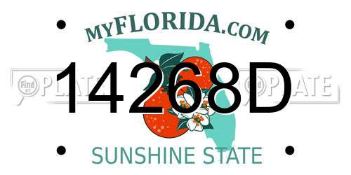 14268D Florida License Plate