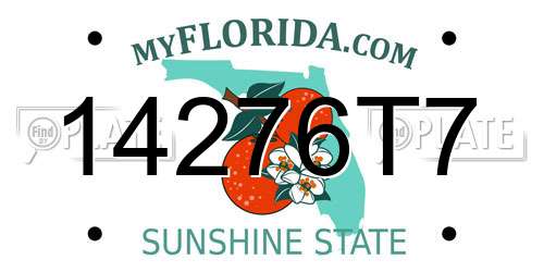 14276T7 Florida License Plate