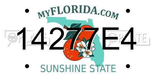 14277E4 Florida License Plate