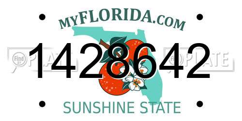 1428642 Florida License Plate