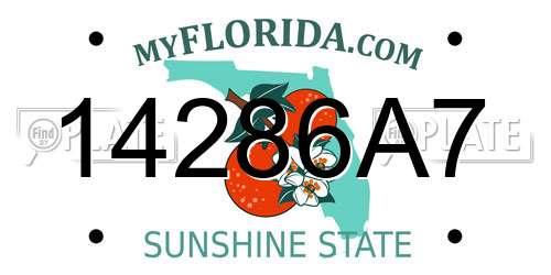 14286A7 Florida License Plate