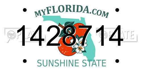 1428714 Florida License Plate