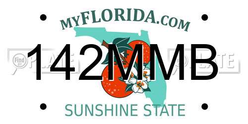 142MMB Florida License Plate