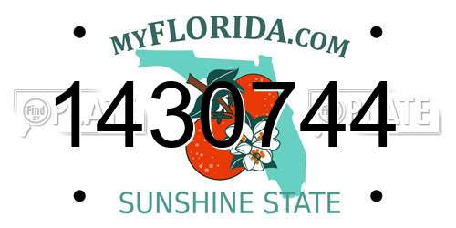 1430744 Florida License Plate