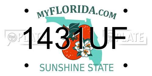 1431UF Florida License Plate