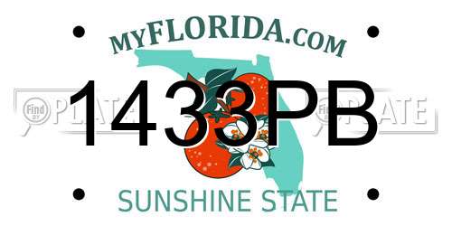 1433PB Florida License Plate